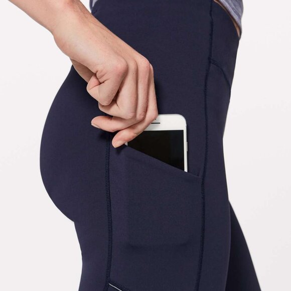 Lululemon Speed Up Tight Brushed Luxtreme leggings / pants / tights (Navy) 28" - Picture 4 of 10